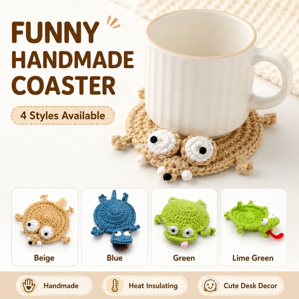 Coffee Tea Uses - Animal Crochet Cup Coaster Handwoven Finished