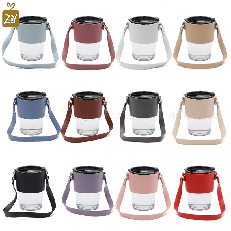 Coffee Tea Shop - PU leather handheld coffee cup bamboo