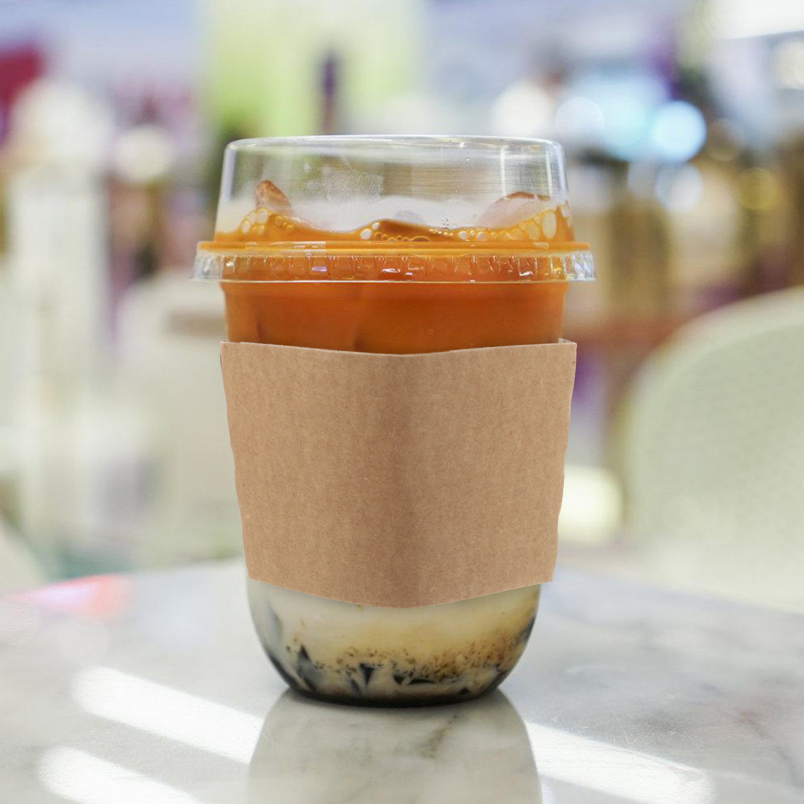 Coffee Tea Uses - 100Pcs White Kraft Coffee Cup Sleeves