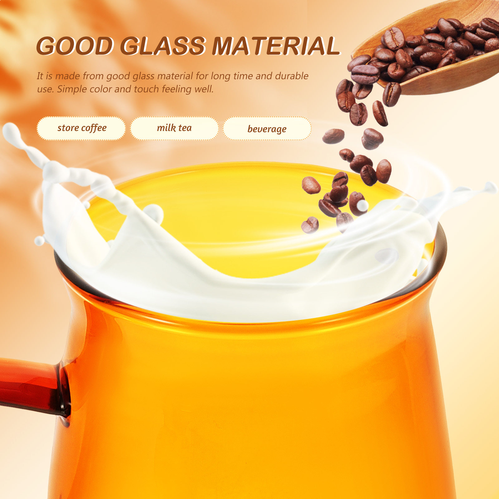 Coffee Tea Drinks - 1Set Glass Coffee Cup and Saucer