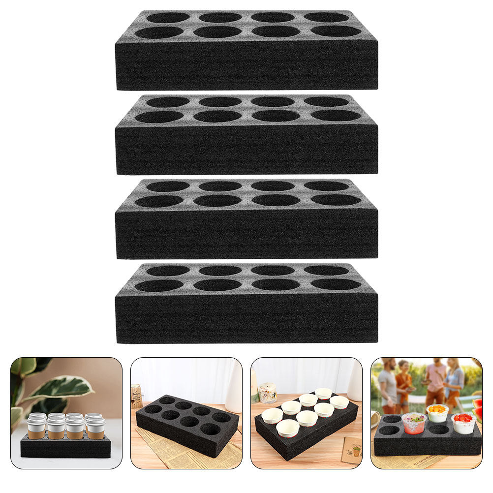 Coffee Tea Uses - 4Pcs Multi-Hole Cup Tray 8-Cup Capacity