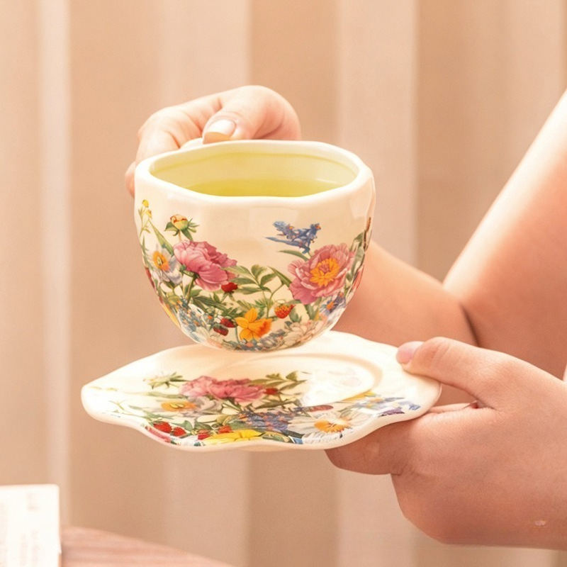 European Vintage Floral Cerami - Coffee Tea Gift Basket review and price