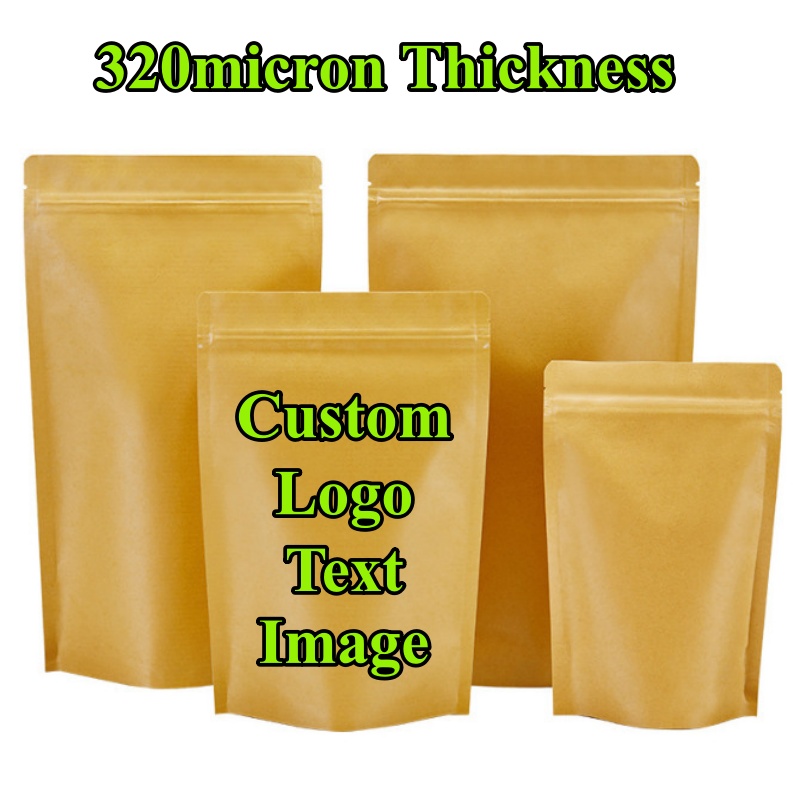 100PCS Stand-up Kraft Paper Fo - Coffee Tea Logo review and price