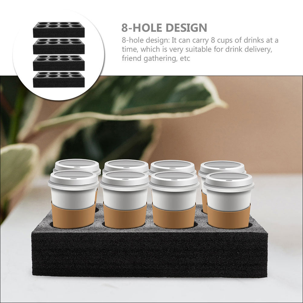 4Pcs 8-Hole Beverage Cup Tray  - Coffee Tea Drinks review and price