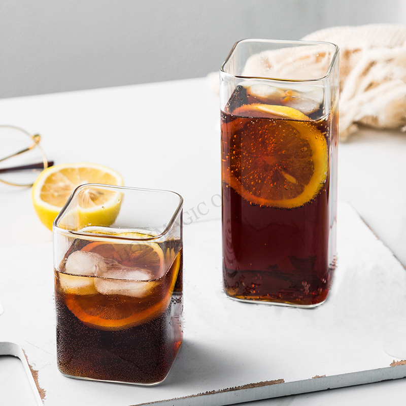6/4/2/1Pcs Square Glass Cup Co - Coffee Tea Drinks review and price