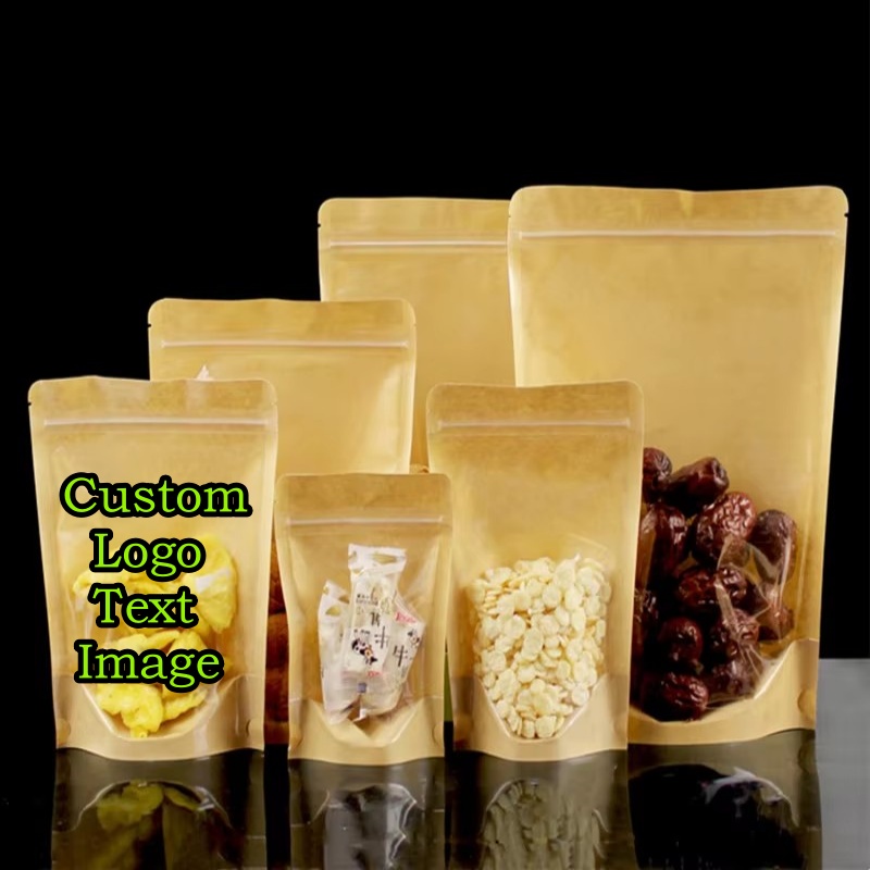 100PCS Clear Stand-up Kraft Pa - Coffee Tea Logo review and price